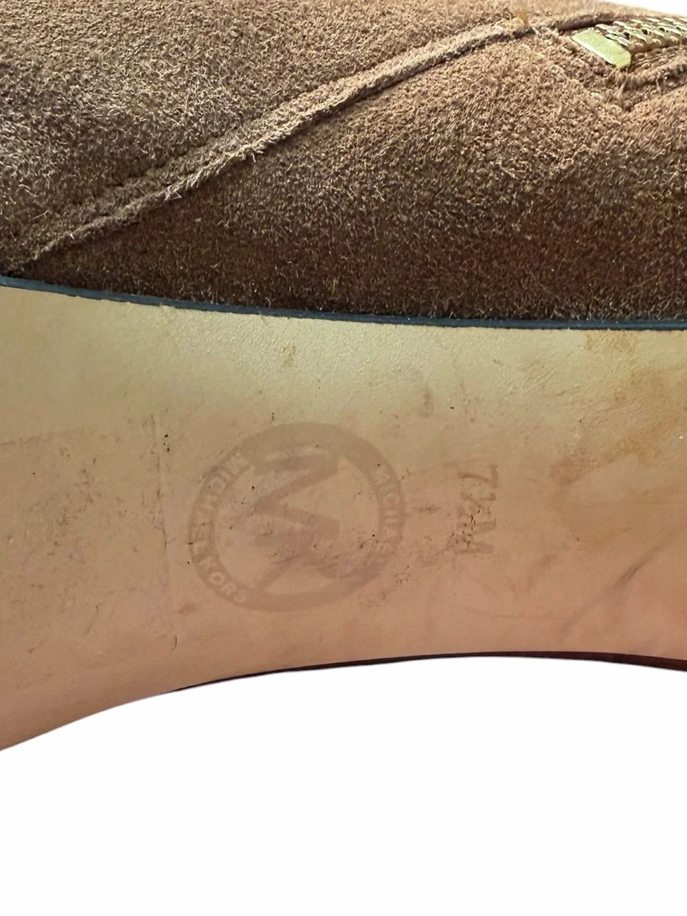 Michael Kors Suede Ankle Booties in Cognac